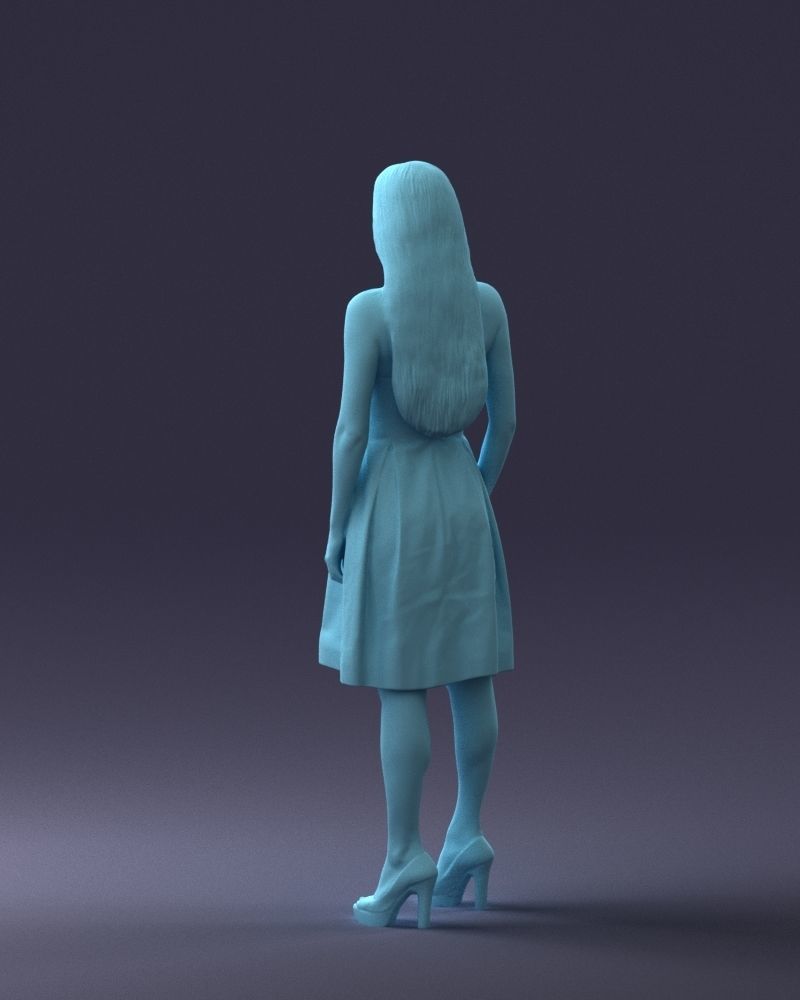 000153 Woman in Strapless Cocktail Dress 0714 3dp 3D print model_22