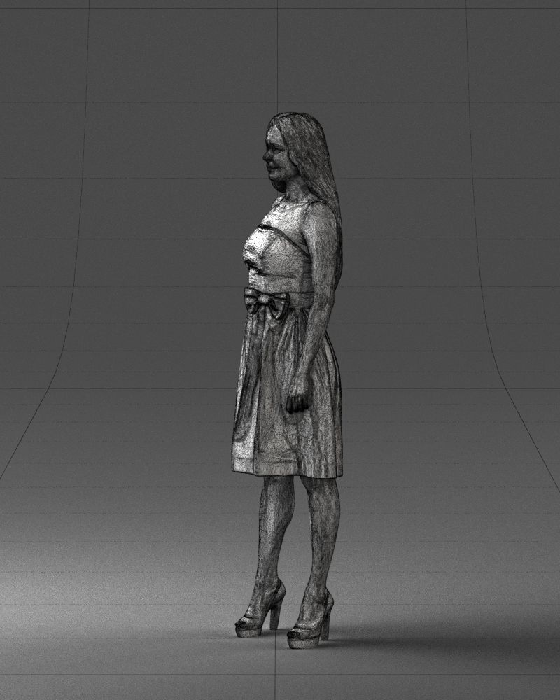 000153 Woman in Strapless Cocktail Dress 0714 3dp 3D print model_29