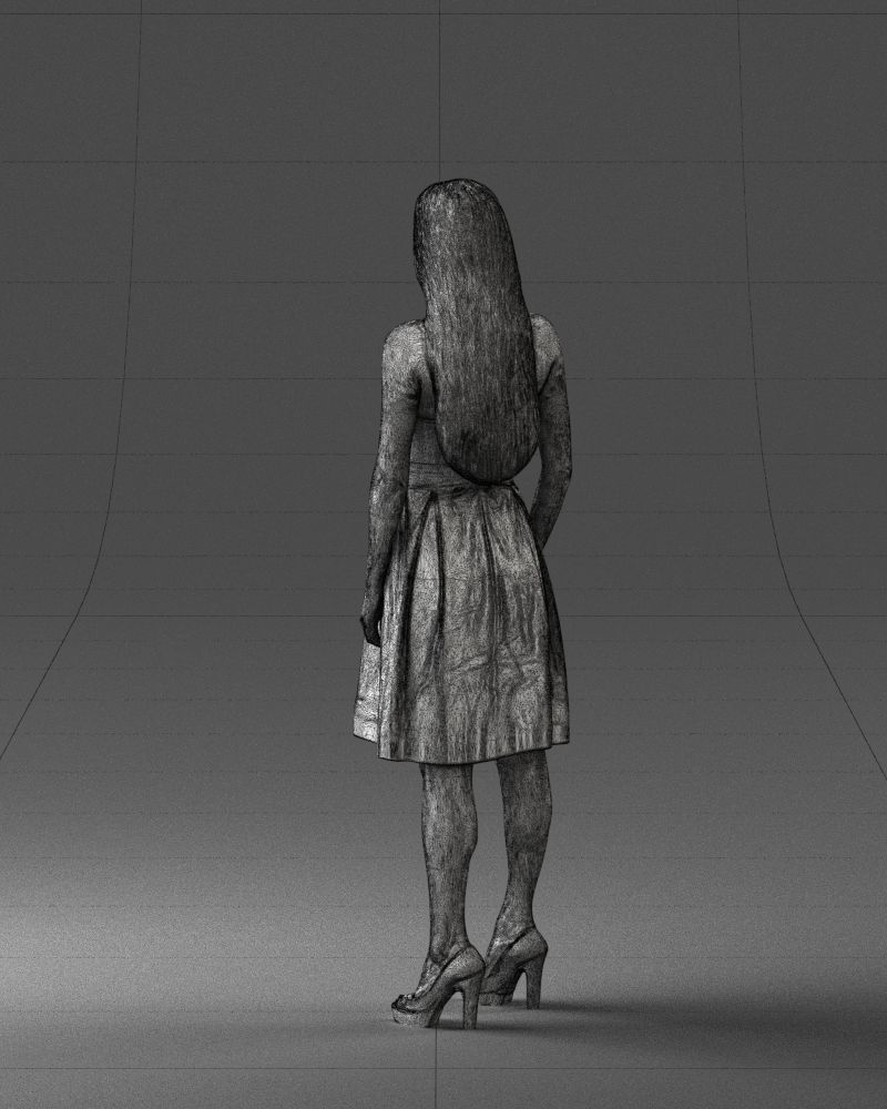 000153 Woman in Strapless Cocktail Dress 0714 3dp 3D print model_23