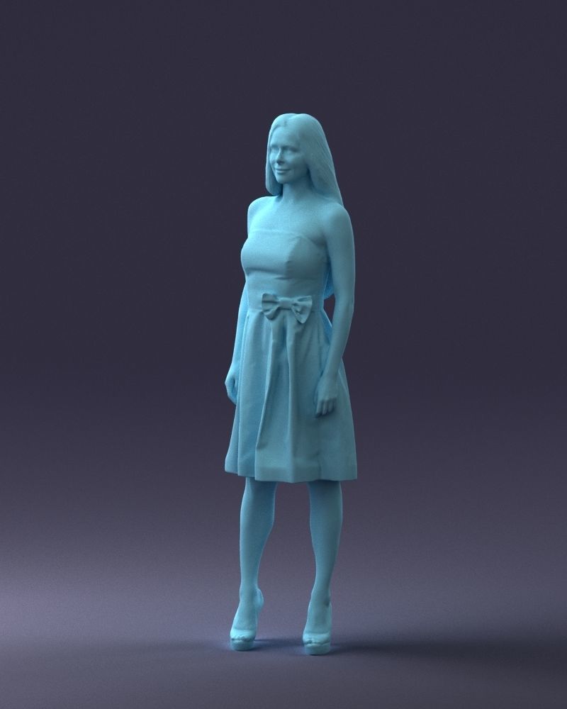 000153 Woman in Strapless Cocktail Dress 0714 3dp 3D print model_31