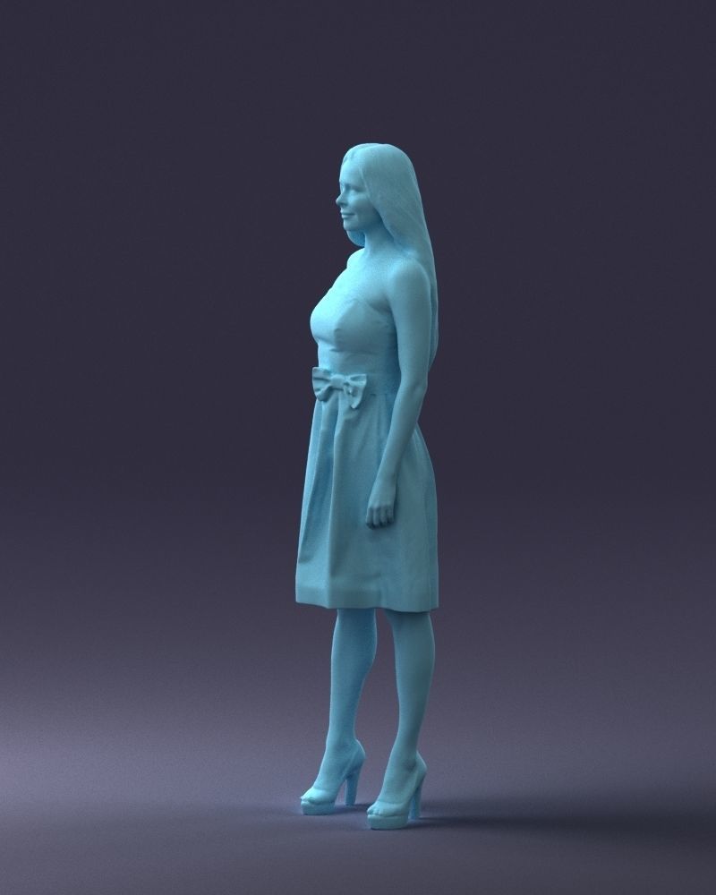 000153 Woman in Strapless Cocktail Dress 0714 3dp 3D print model_28