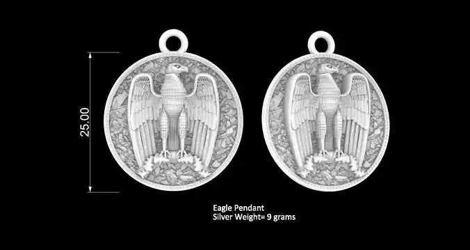 Bald Eagle Silver Pendant Design