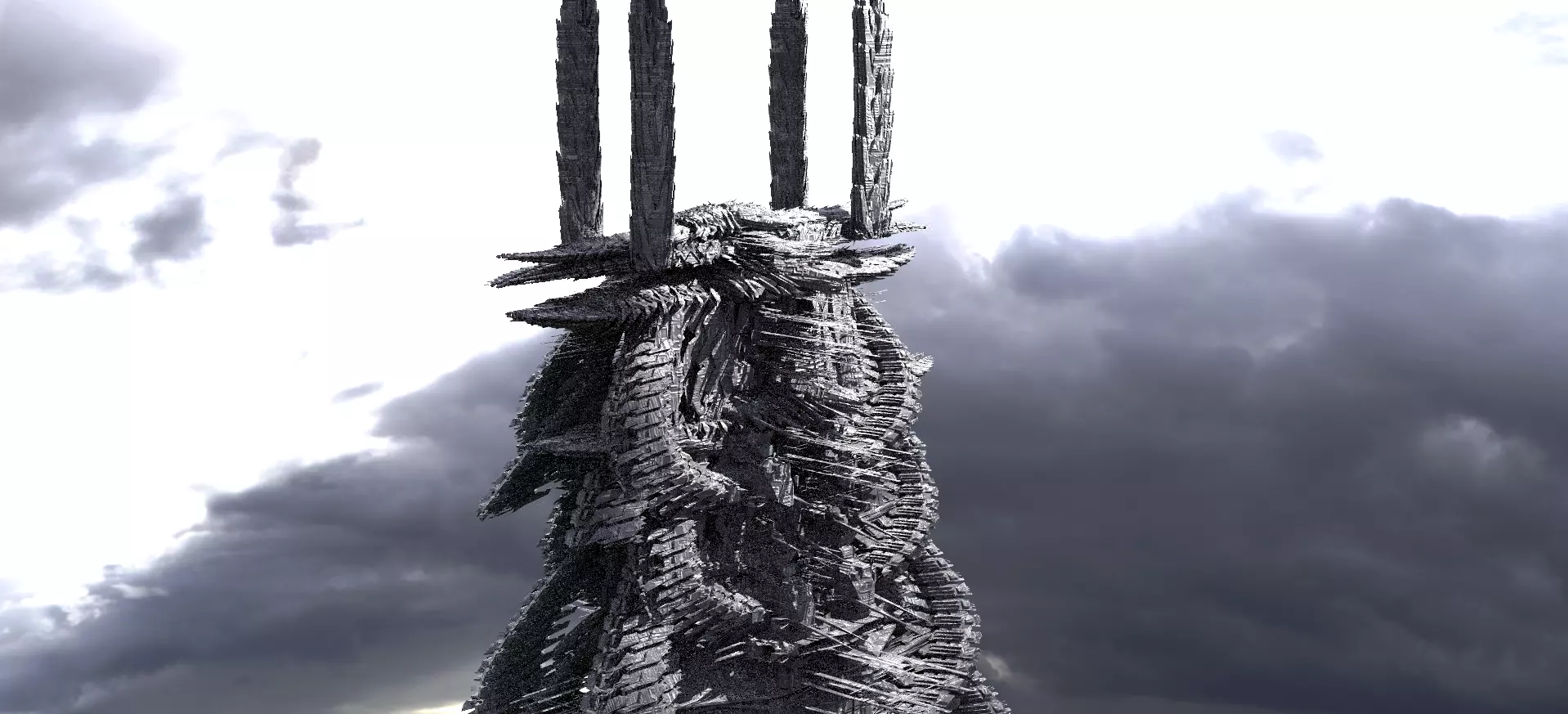 Fusion City Alien Bridge Kitbash 2 3D model_0