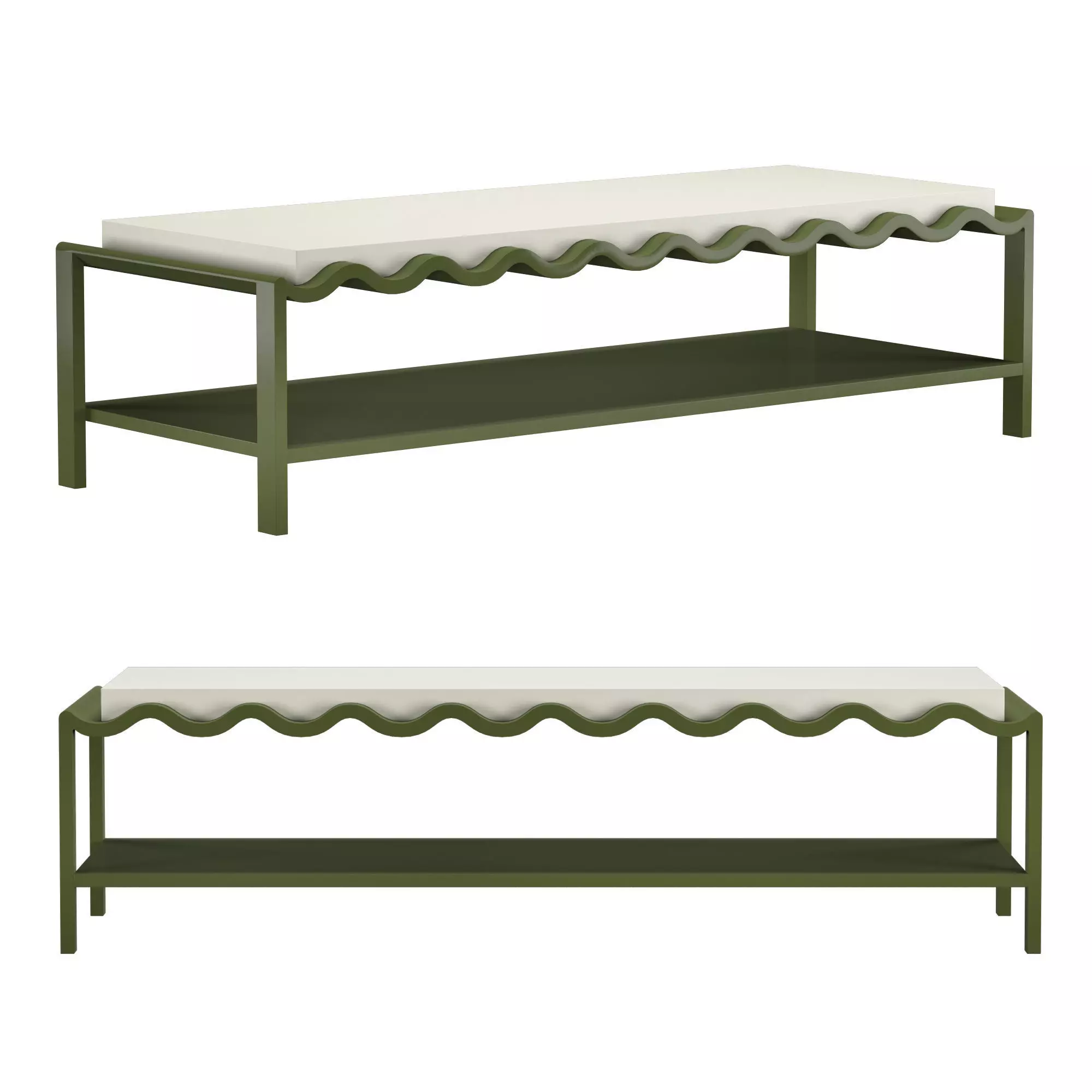 COLAGNE coffee table with scalloped edge 3D model_0