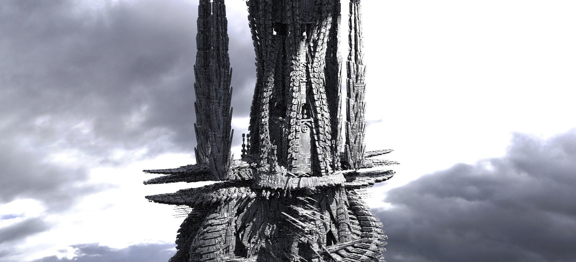 Fusion City Alien Bridge Kit bash 3  3D model_1