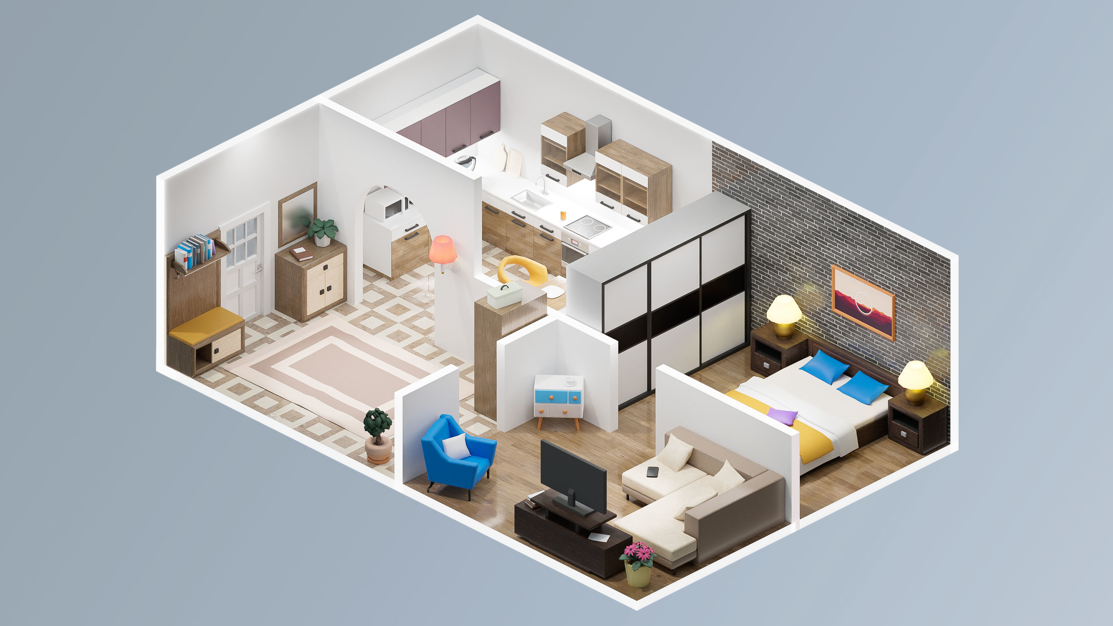 Interior Realistic Low-poly 3D model_42