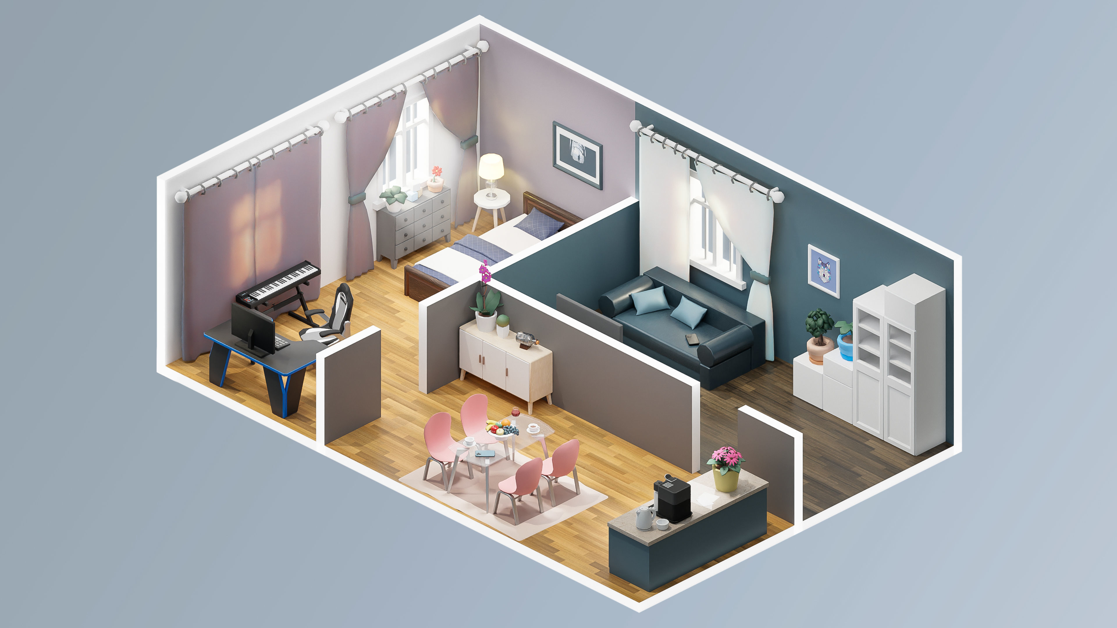 Interior Realistic Low-poly 3D model_44