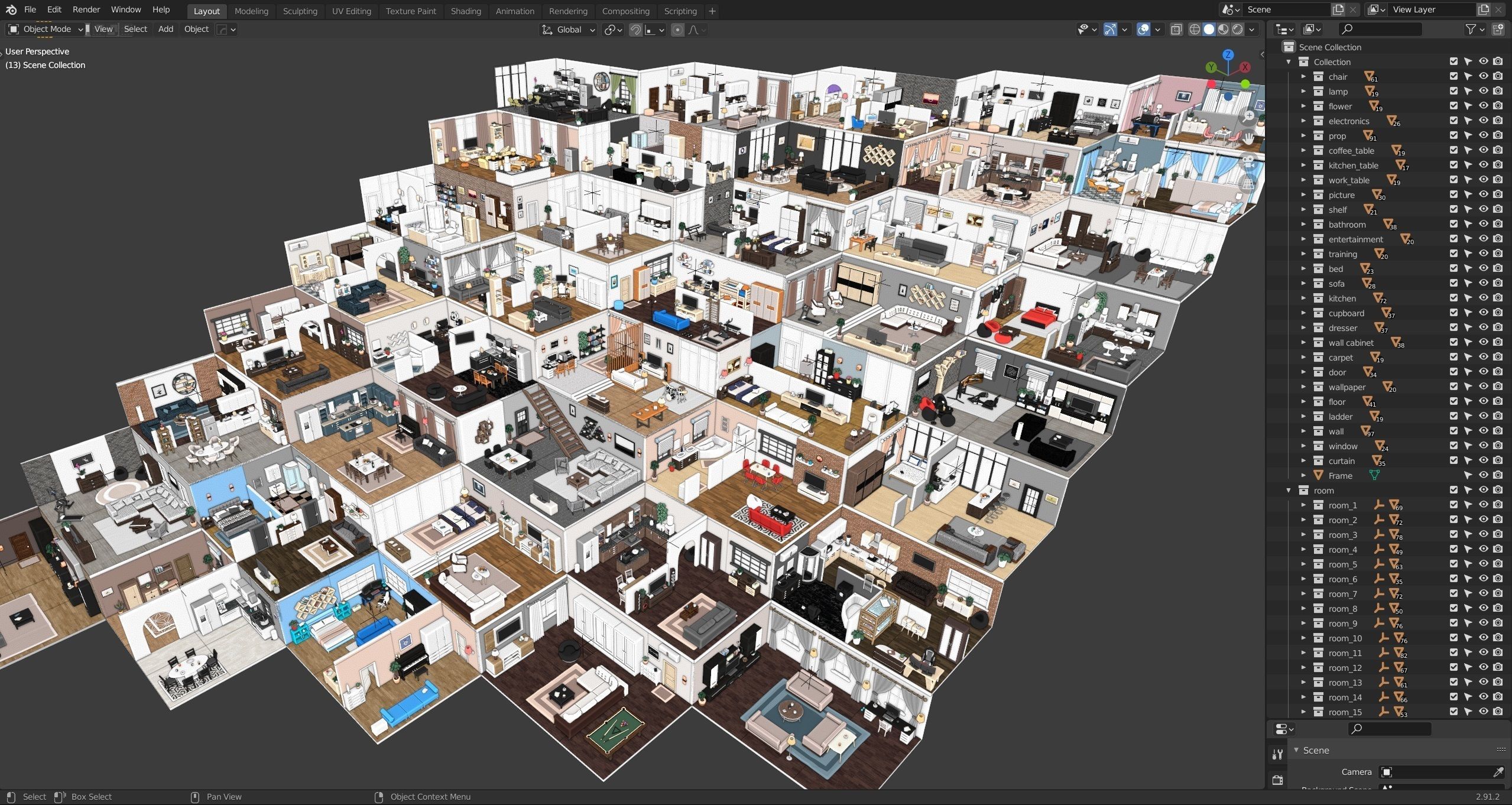Interior Realistic Low-poly 3D model_87