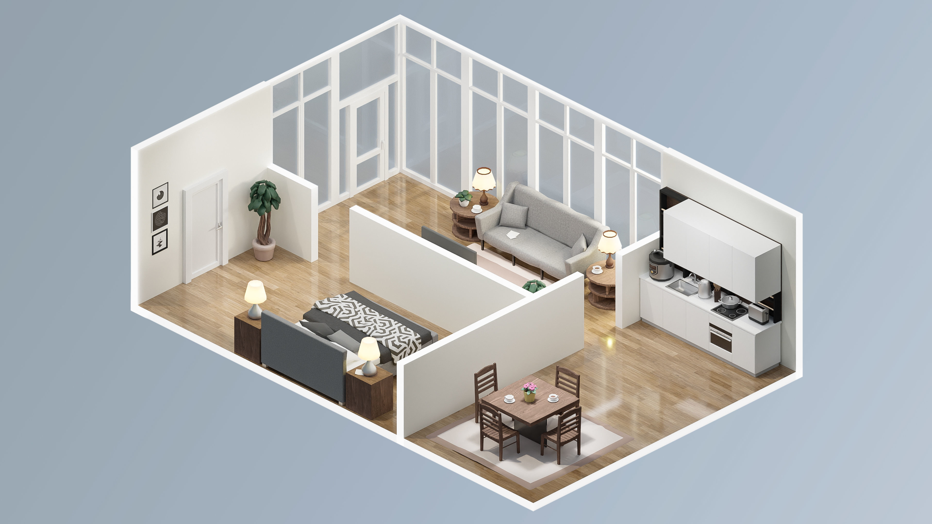 Interior Realistic Low-poly 3D model_31