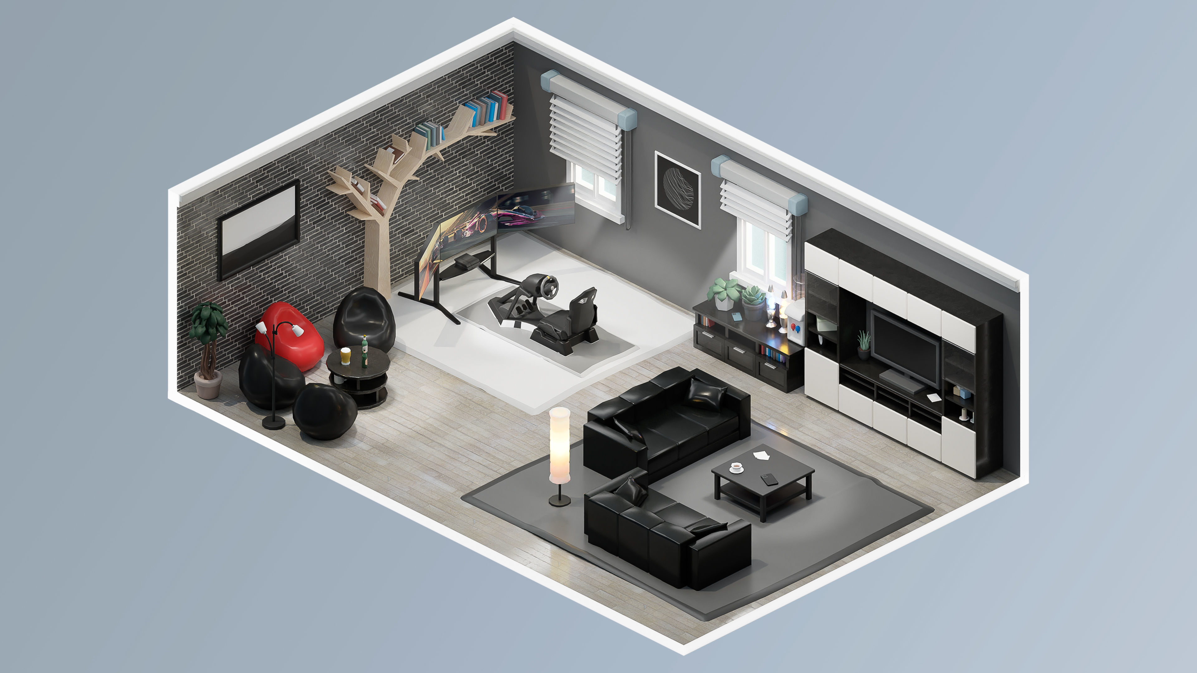 Interior Realistic Low-poly 3D model_24