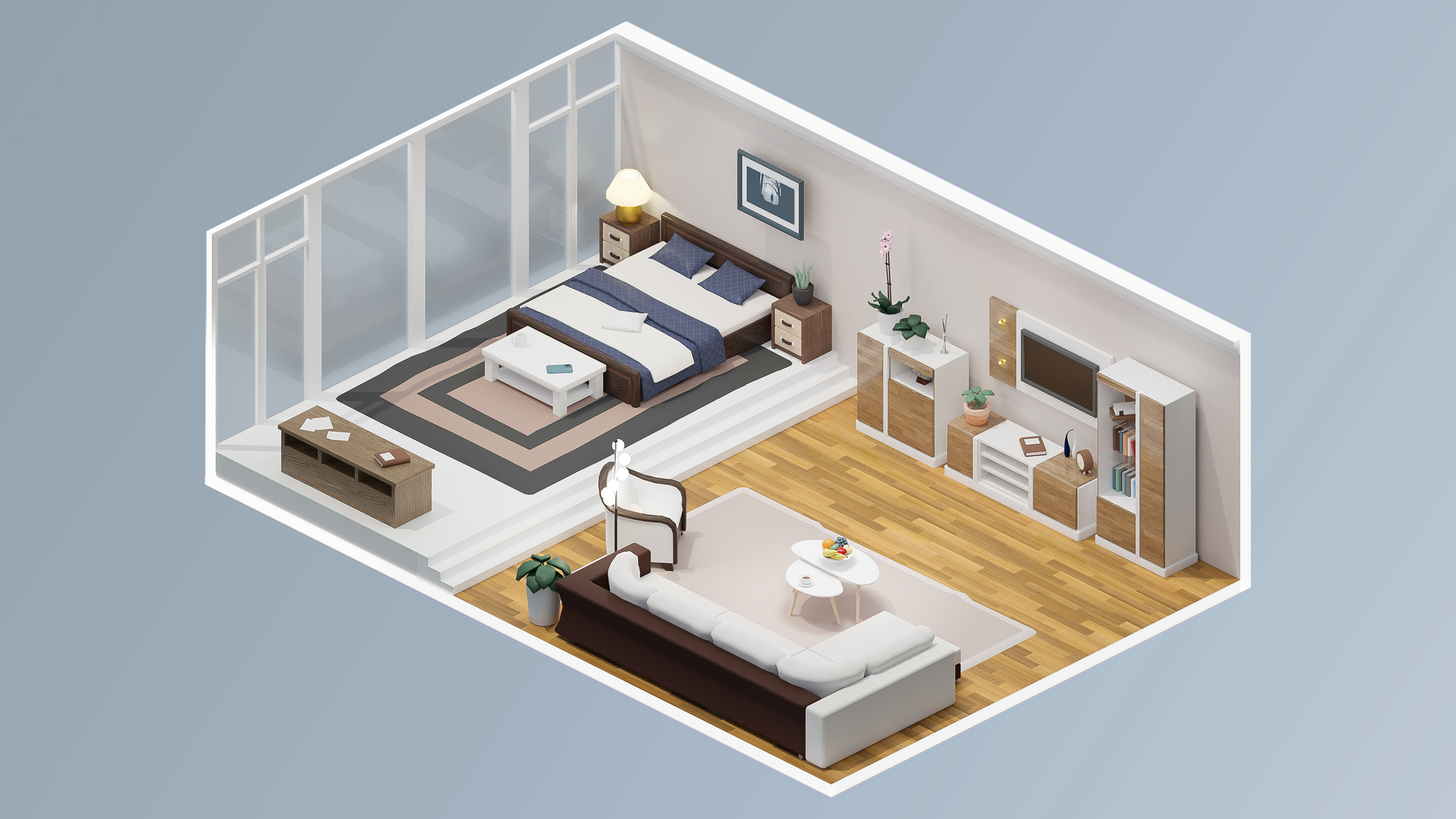 Interior Realistic Low-poly 3D model_12