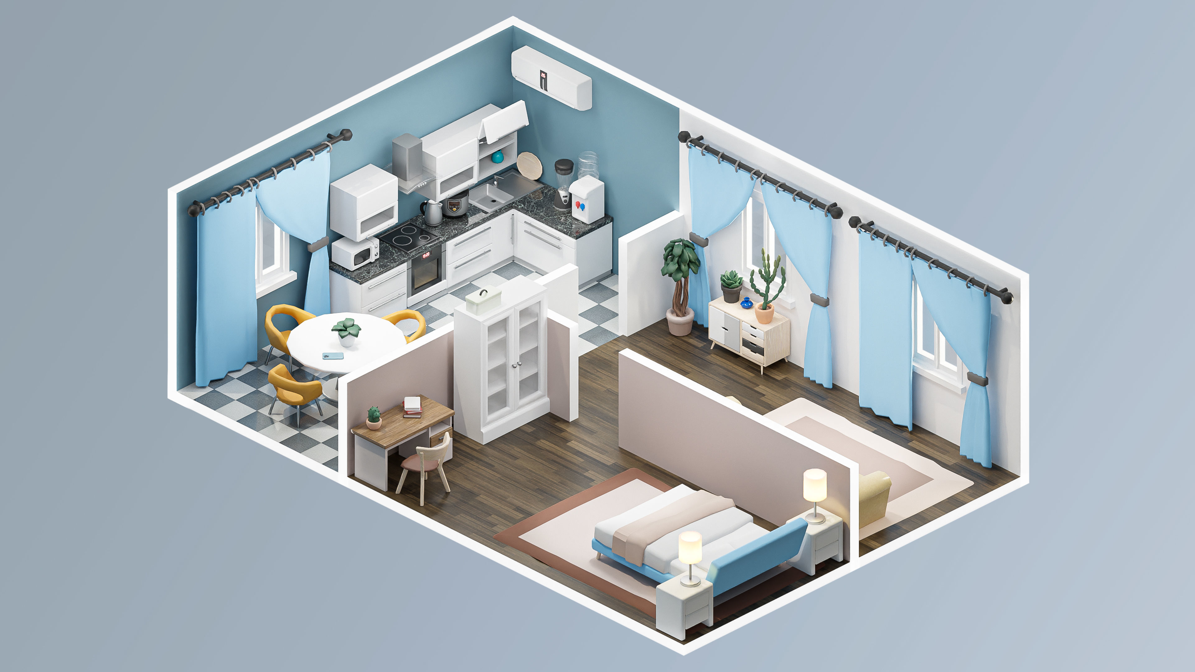 Interior Realistic Low-poly 3D model_39