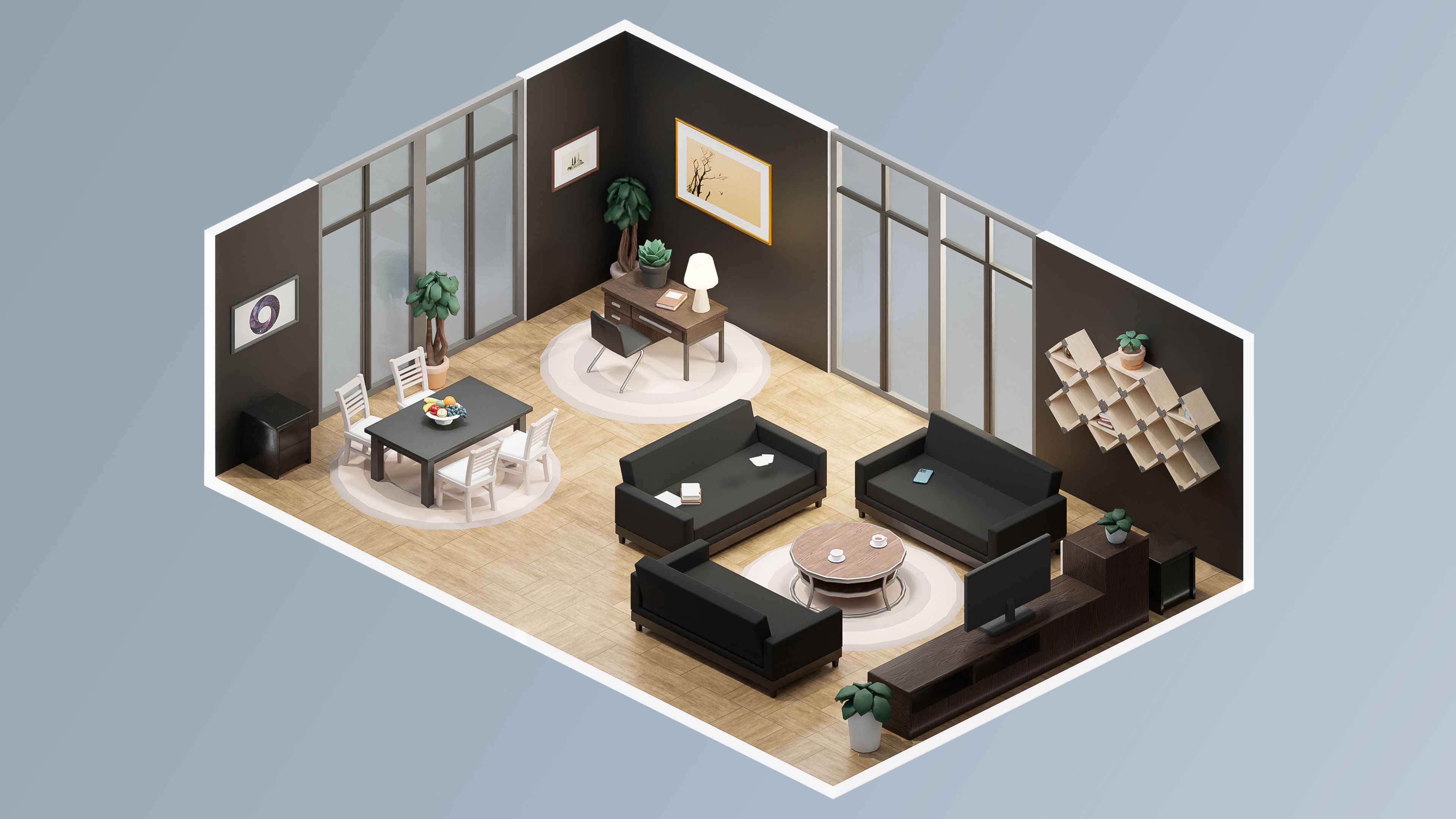 Interior Realistic Low-poly 3D model_37