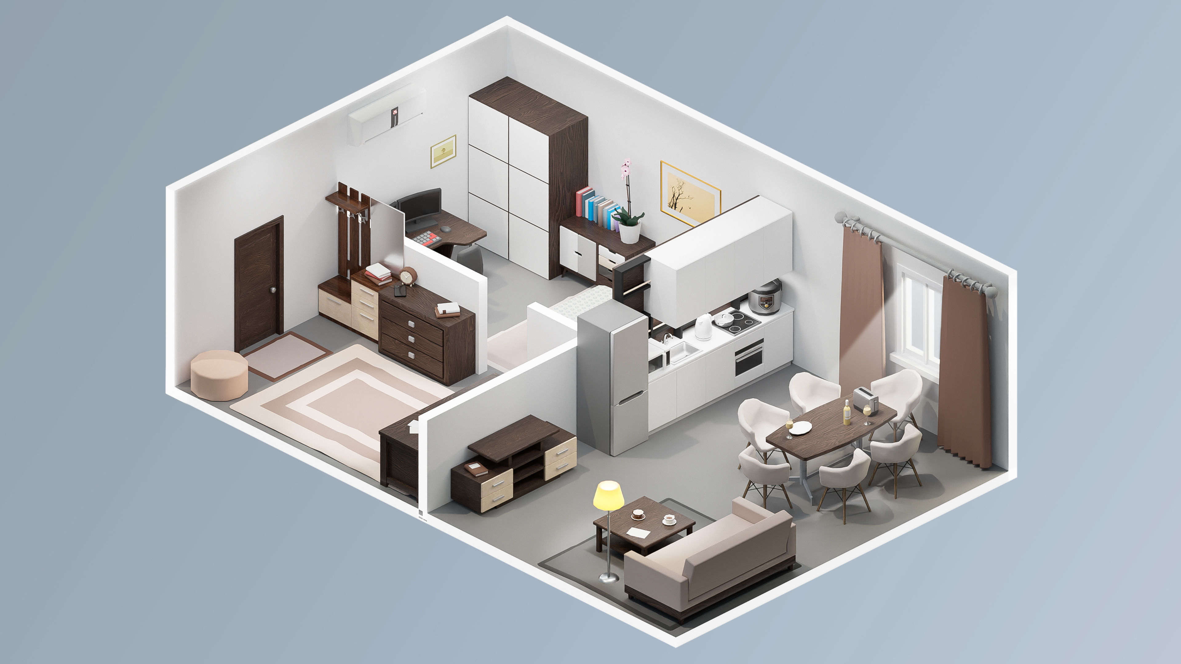 Interior Realistic Low-poly 3D model_41