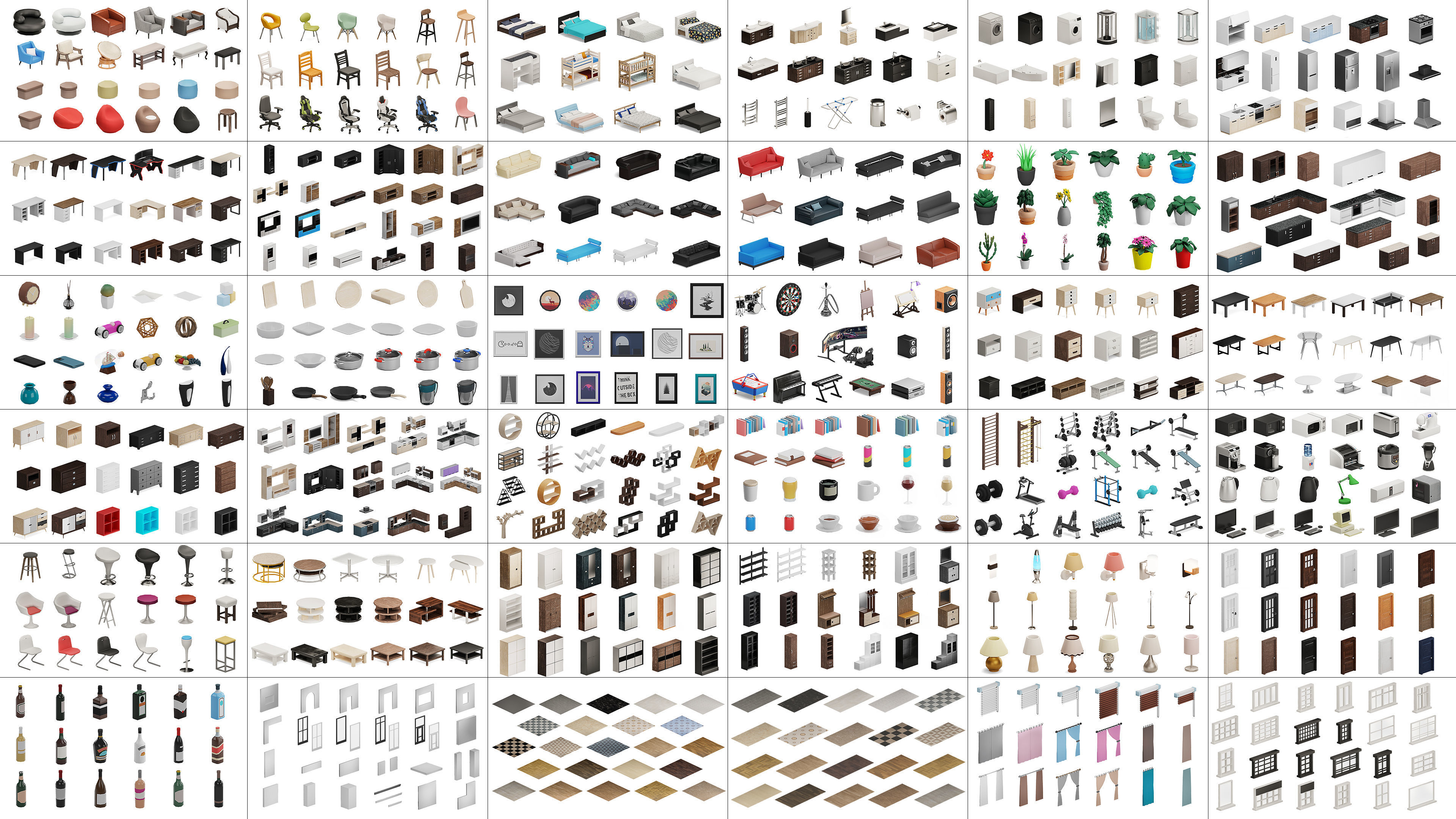 Interior Realistic Low-poly 3D model_4