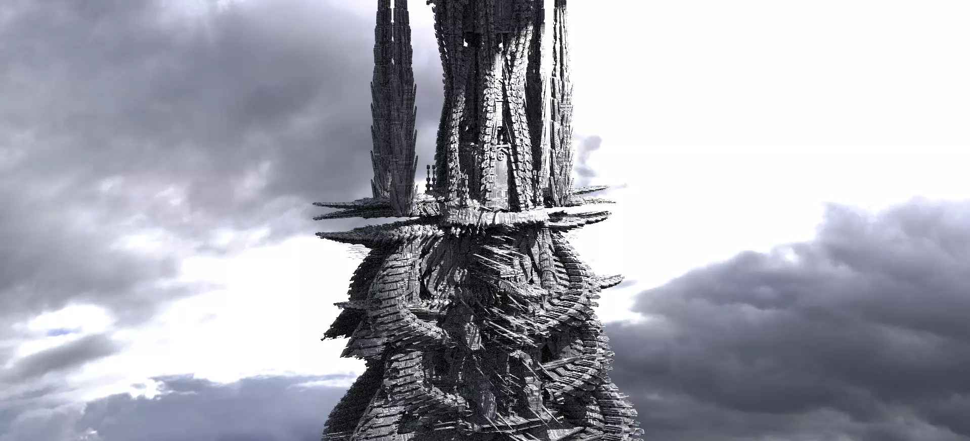 Dark Fusion Core City Alien Bridge Kit bash 1 3D model_0