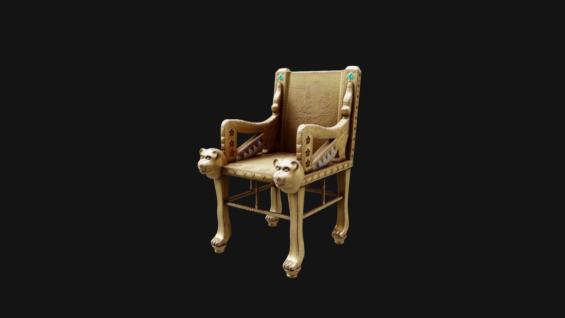 The Throne of Tutankhamun 3D model_5