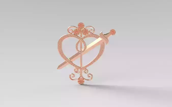 sword and heart pendant