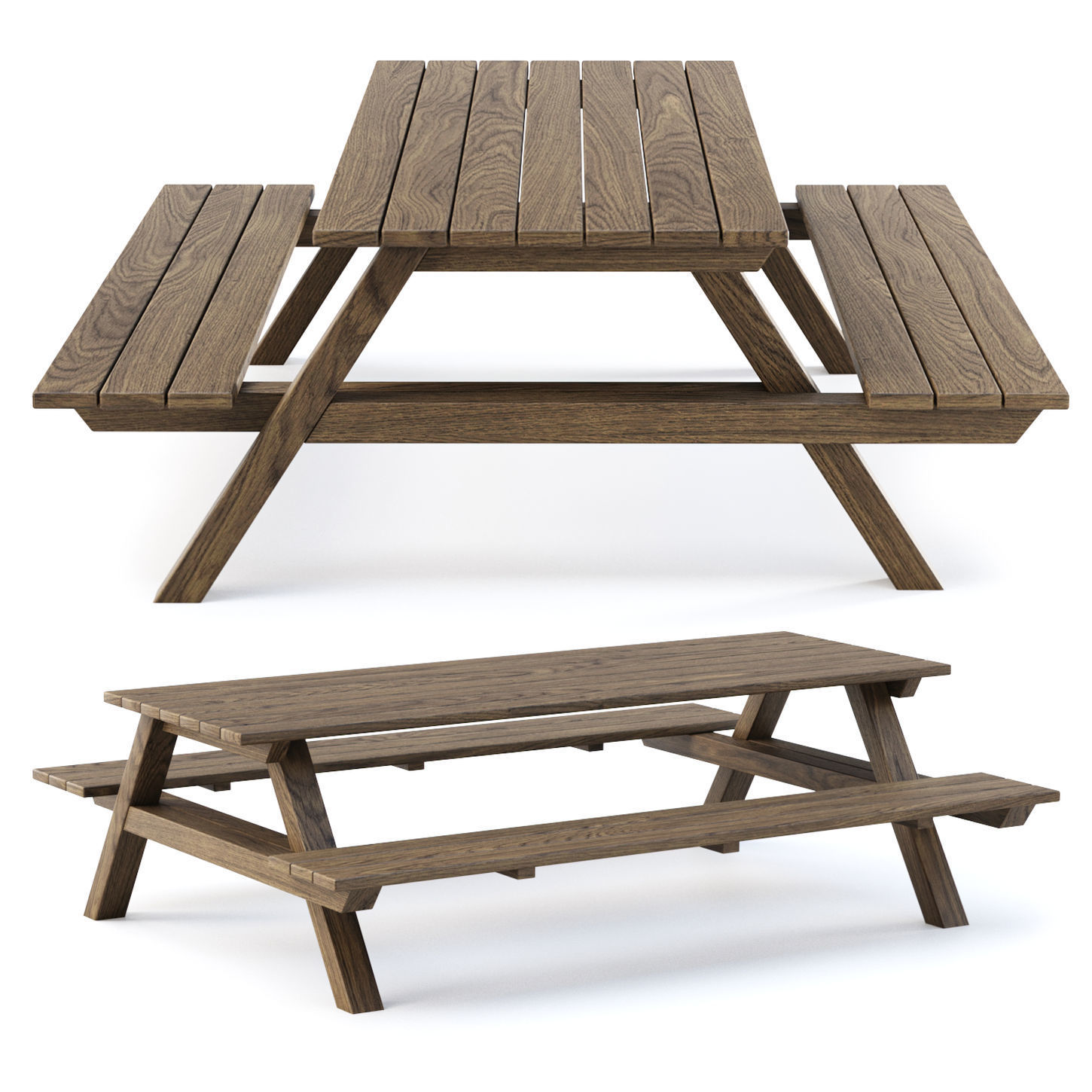 Nia Wooden Garden Tables by Bpoint Design  Low-poly 3D model_1