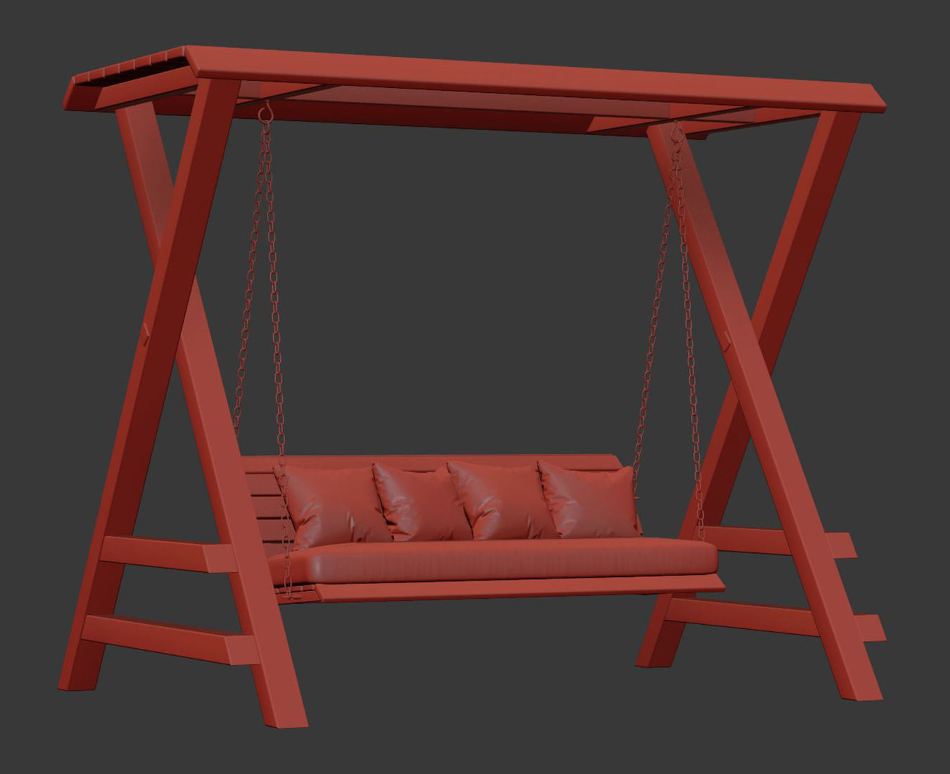 Eric Wooden Double-Seater Garden swing by Bpoint Design  3D model_5