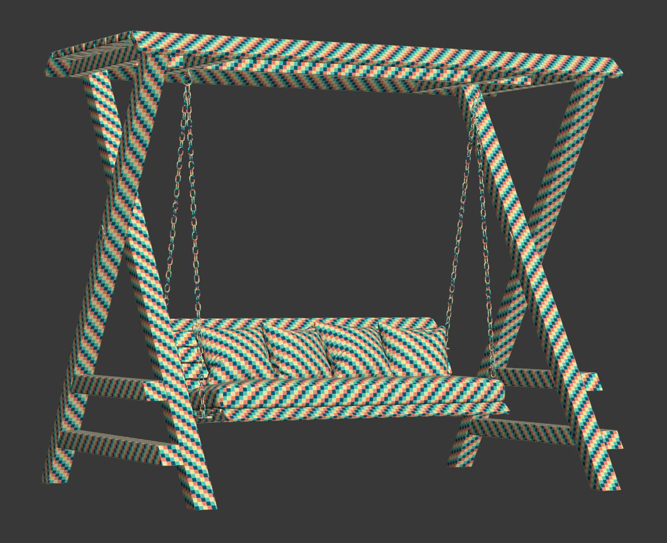 Eric Wooden Double-Seater Garden swing by Bpoint Design  3D model_4
