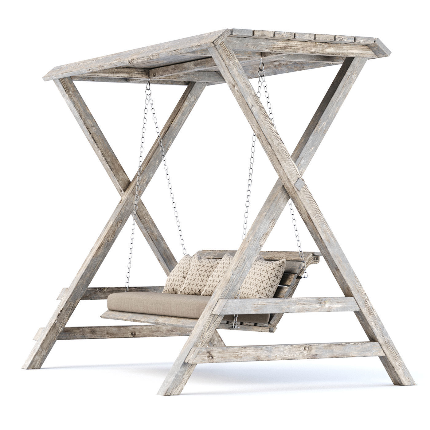 Eric Wooden Double-Seater Garden swing by Bpoint Design  3D model_2