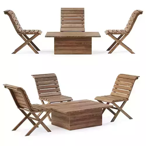 Eric Wooden Outdoor Furniture Set V6 by Bpoint Design 