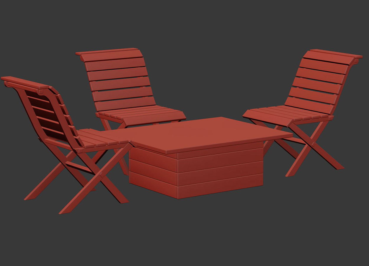Eric Wooden Outdoor Furniture Set V6 by Bpoint Design 3D model CGTrader