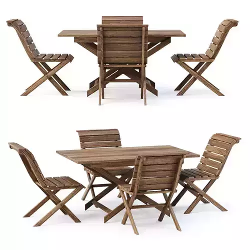 Eric Wooden Outdoor Furniture Set V4 by Bpoint Design 