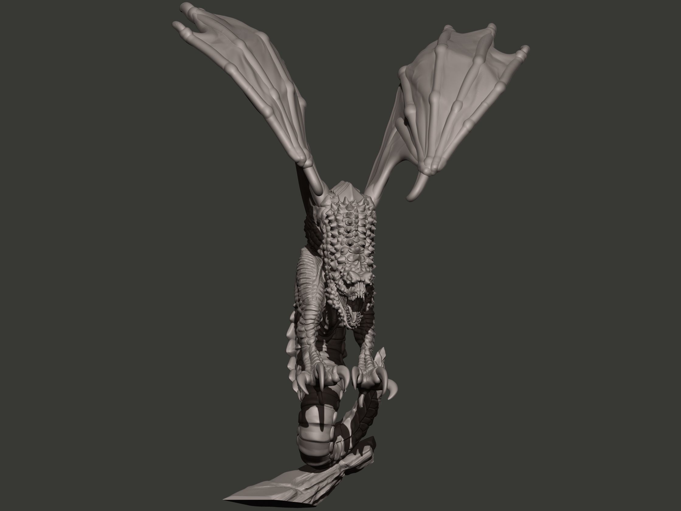 Wyvern dragon statue 3D print model_8