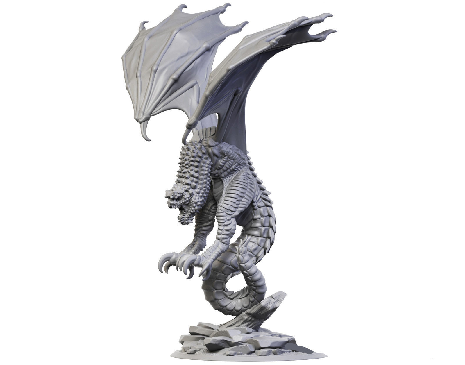 Wyvern dragon statue 3D print model_1