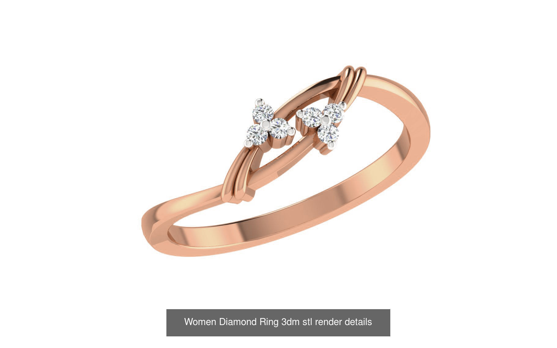 271 Minimilistic Light Wt Women Diamond Ring 3dm render details 3D Model Collection_207
