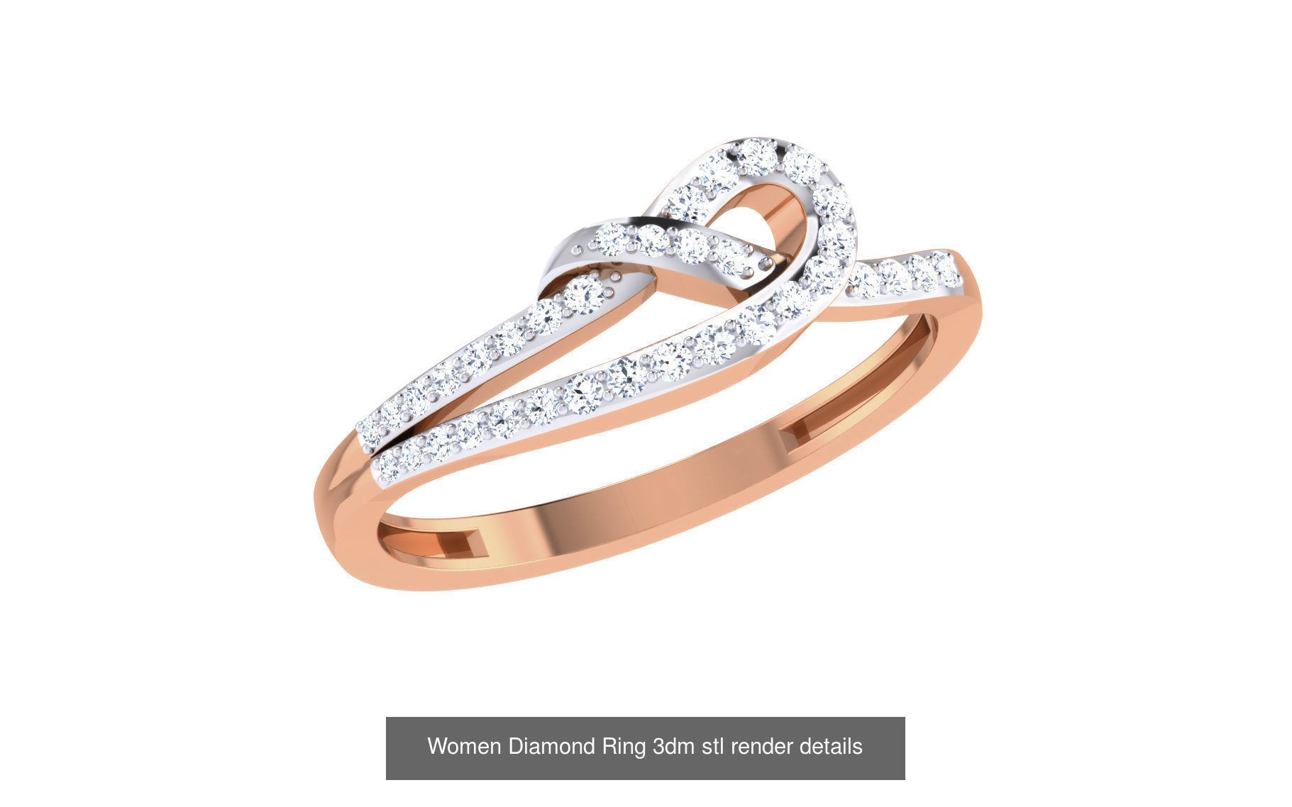 271 Minimilistic Light Wt Women Diamond Ring 3dm render details 3D Model Collection_56