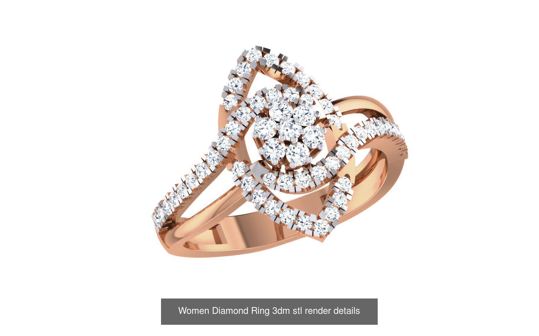 271 Minimilistic Light Wt Women Diamond Ring 3dm render details 3D Model Collection_74