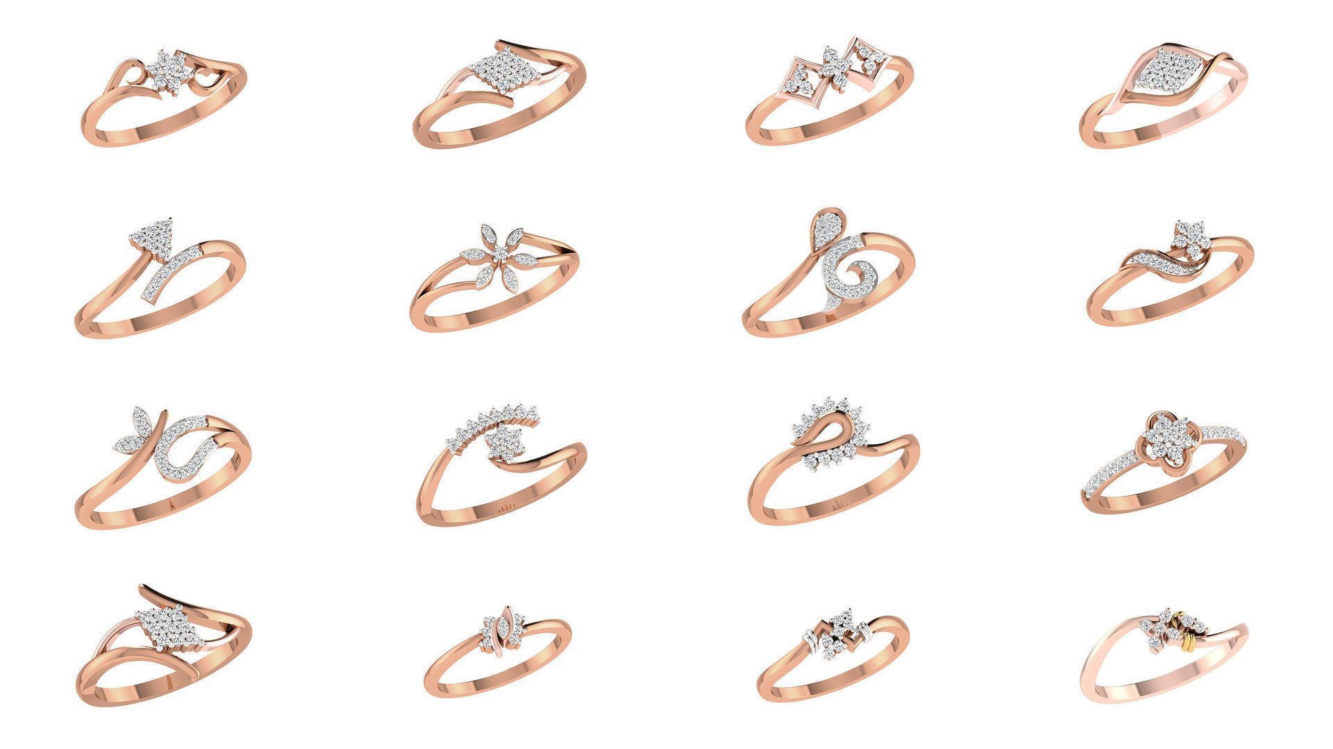 271 Minimilistic Light Wt Women Diamond Ring 3dm render details 3D Model Collection_17