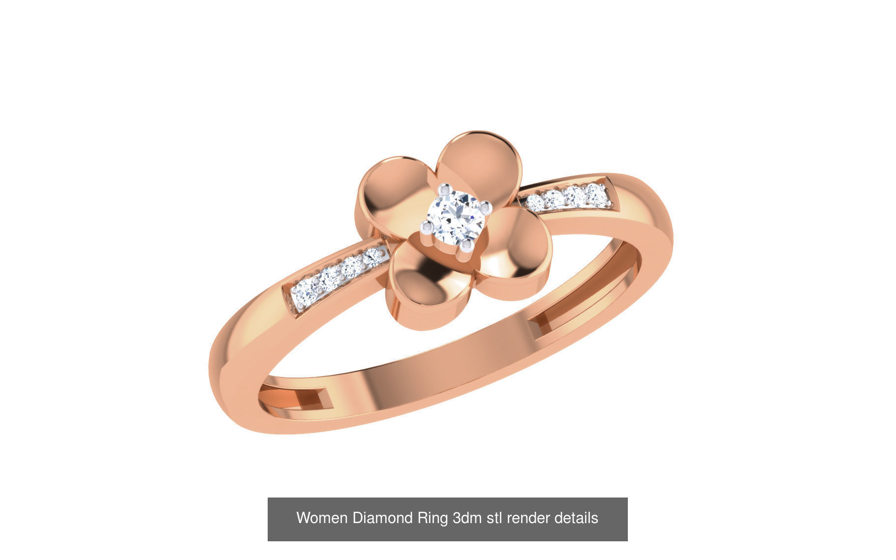 271 Minimilistic Light Wt Women Diamond Ring 3dm render details 3D Model Collection_60