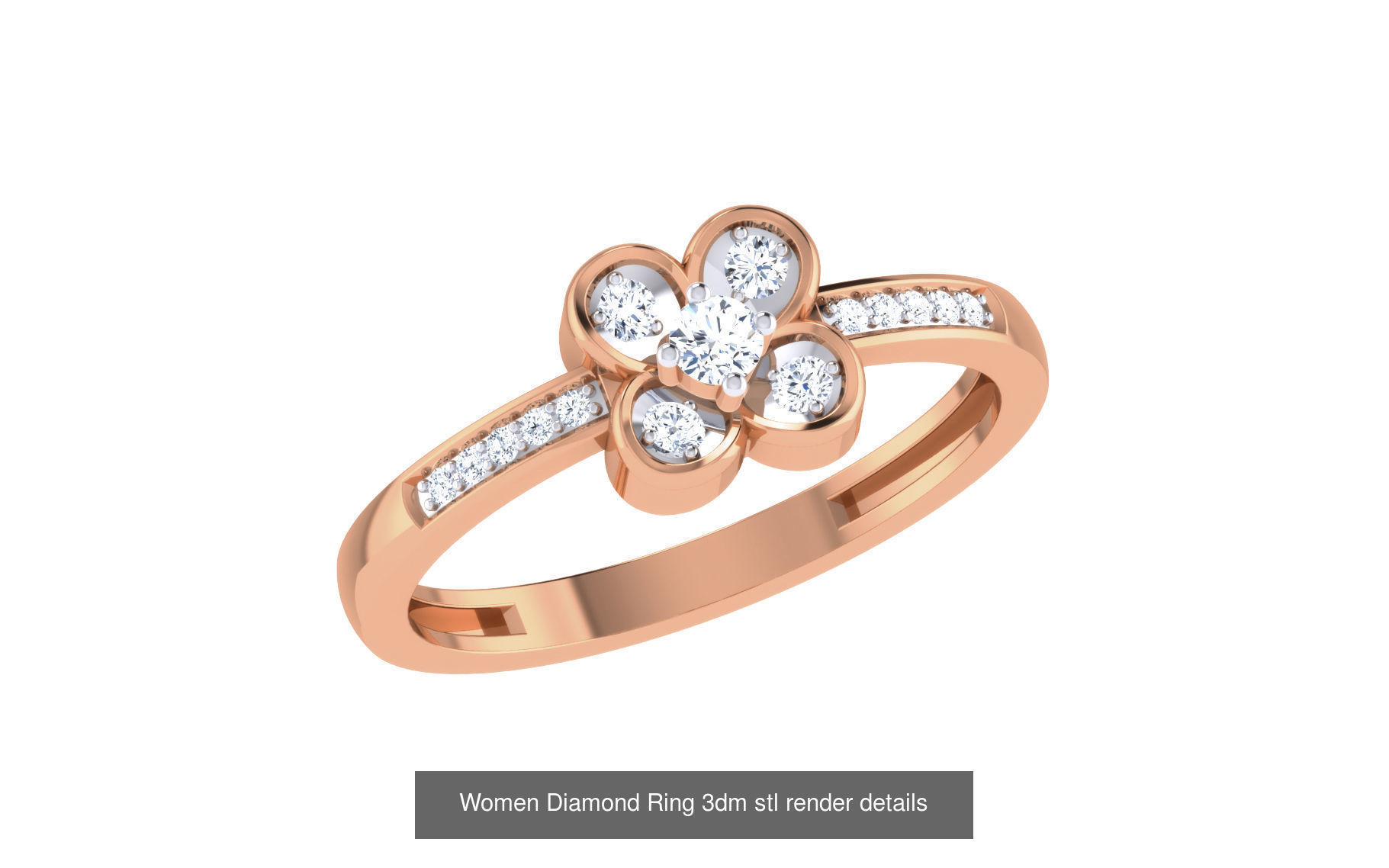 271 Minimilistic Light Wt Women Diamond Ring 3dm render details 3D Model Collection_61