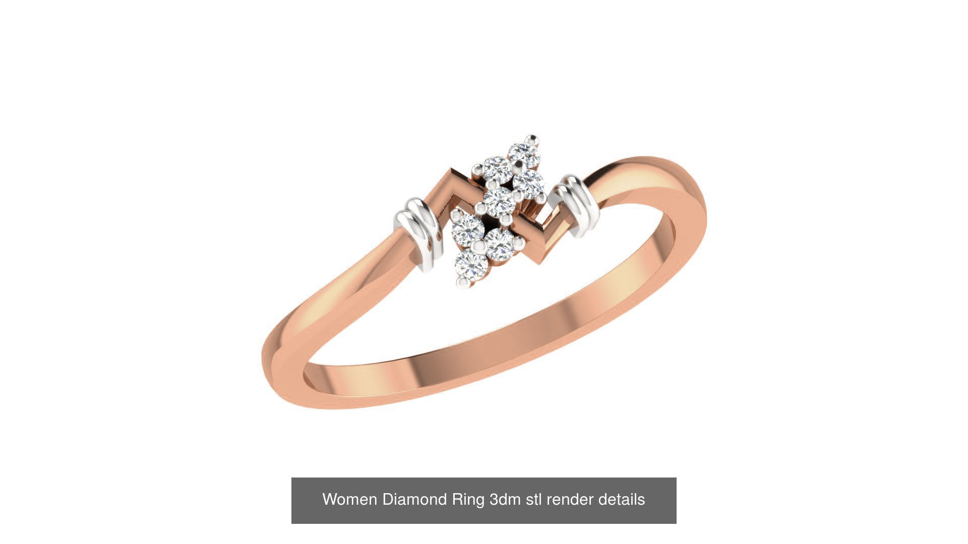 271 Minimilistic Light Wt Women Diamond Ring 3dm render details 3D Model Collection_191