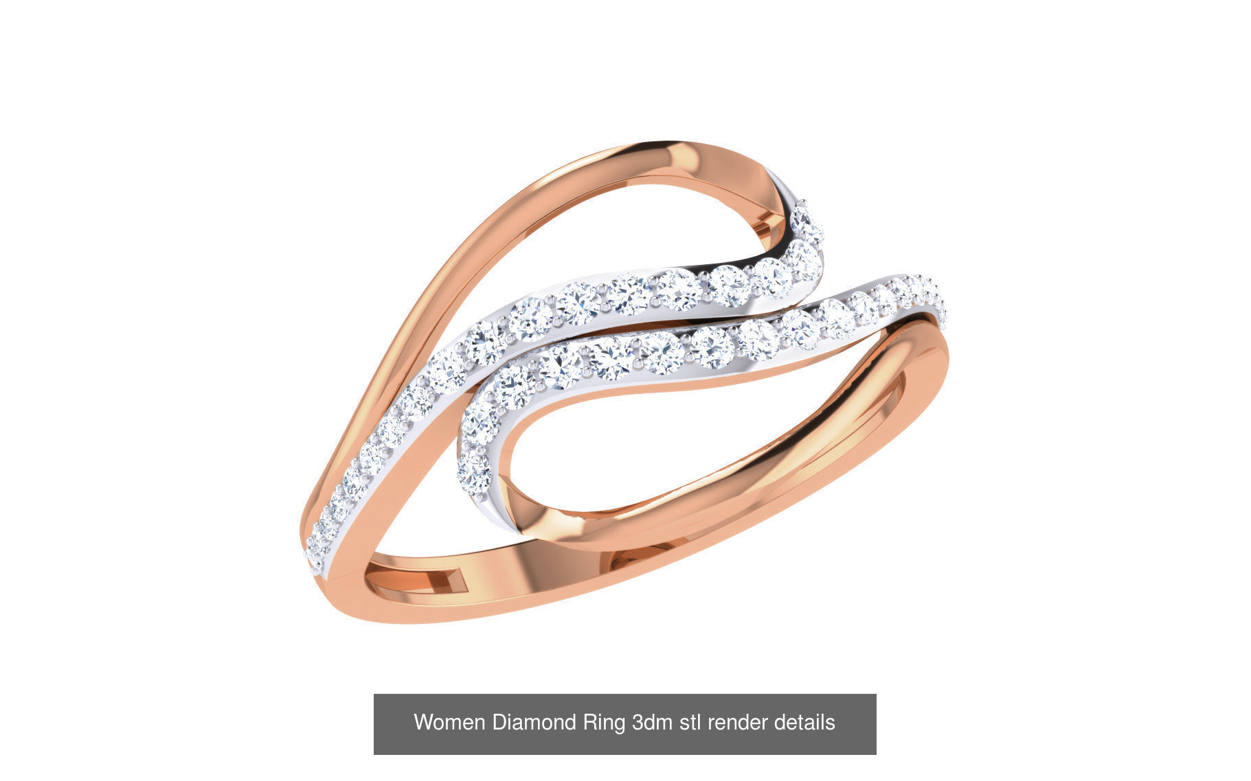 271 Minimilistic Light Wt Women Diamond Ring 3dm render details 3D Model Collection_55
