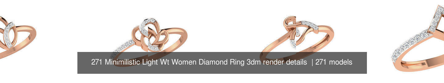 271 Minimilistic Light Wt Women Diamond Ring 3dm render details 3D Model Collection_30