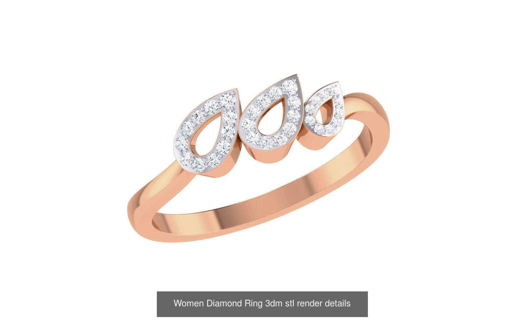 271 Minimilistic Light Wt Women Diamond Ring 3dm render details 3D Model Collection_59