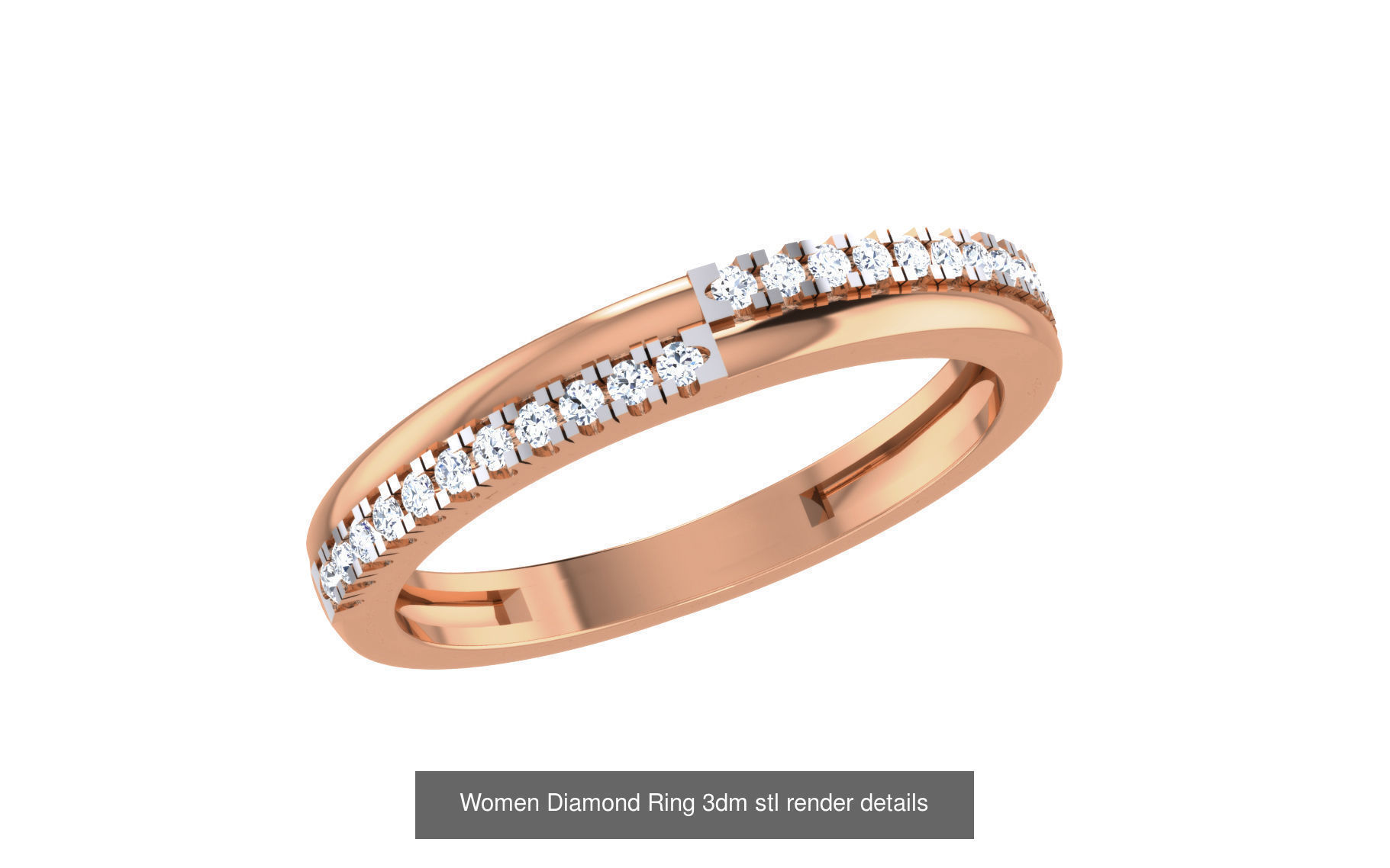 271 Minimilistic Light Wt Women Diamond Ring 3dm render details 3D Model Collection_68