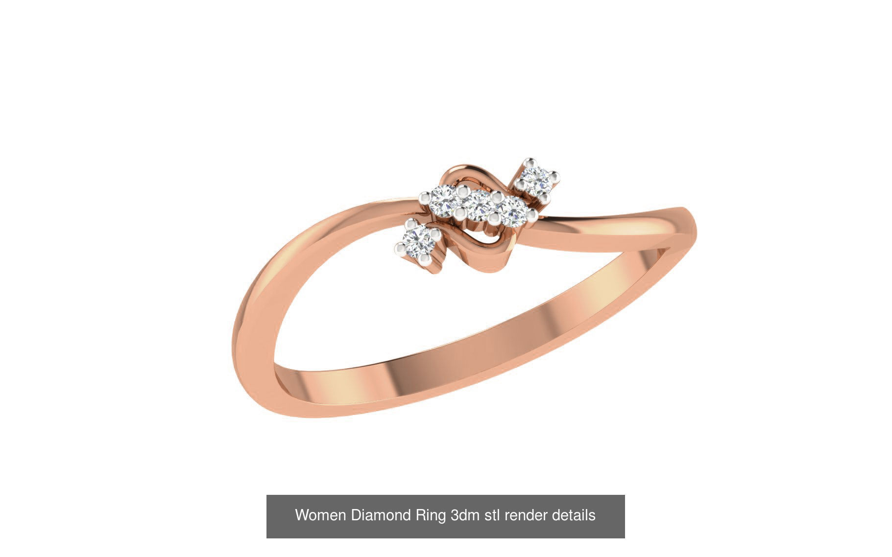 271 Minimilistic Light Wt Women Diamond Ring 3dm render details 3D Model Collection_210