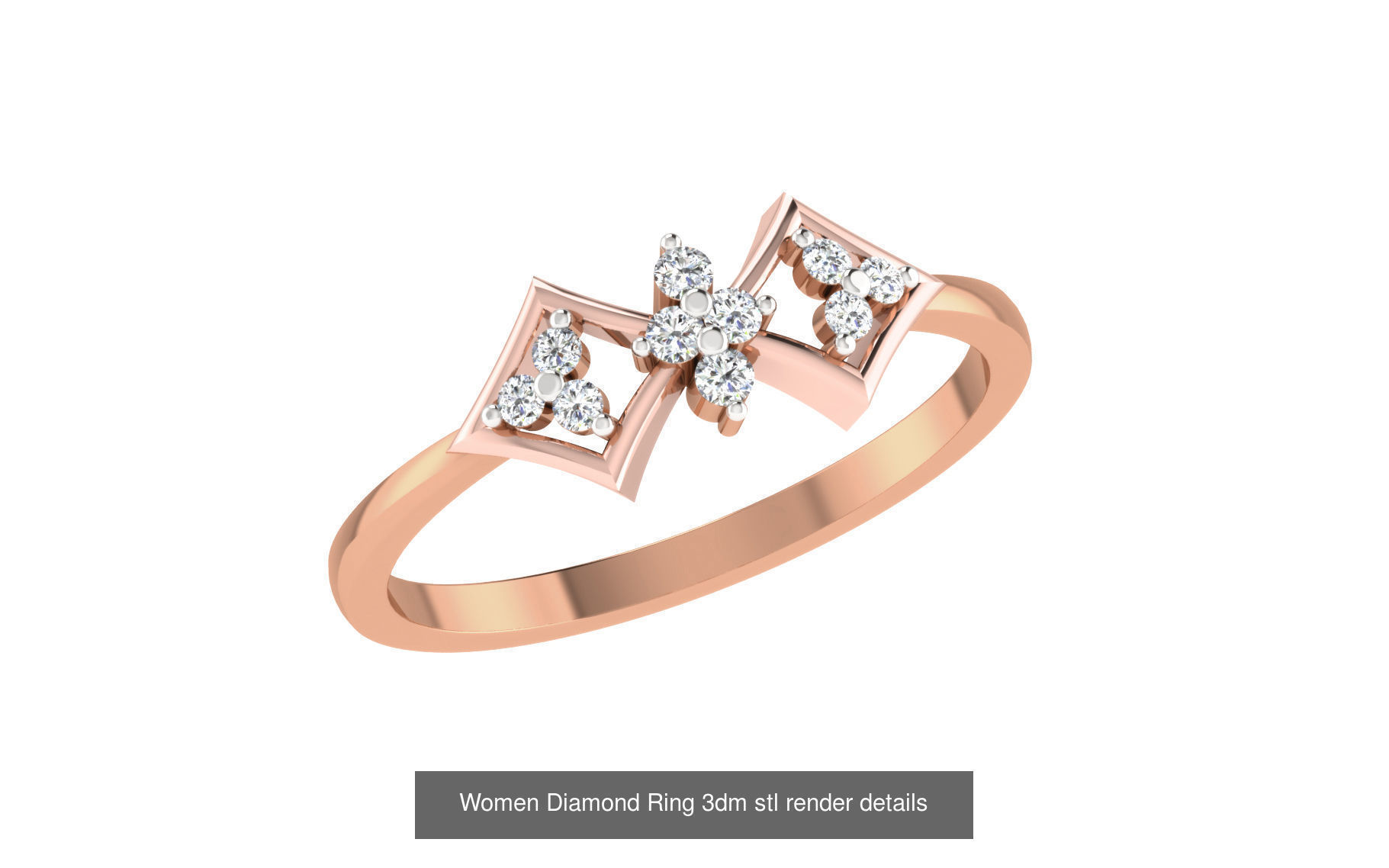 271 Minimilistic Light Wt Women Diamond Ring 3dm render details 3D Model Collection_179