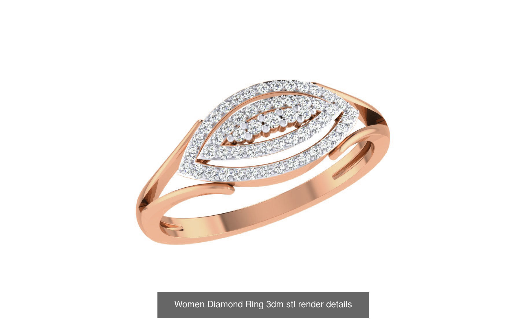 271 Minimilistic Light Wt Women Diamond Ring 3dm render details 3D Model Collection_141