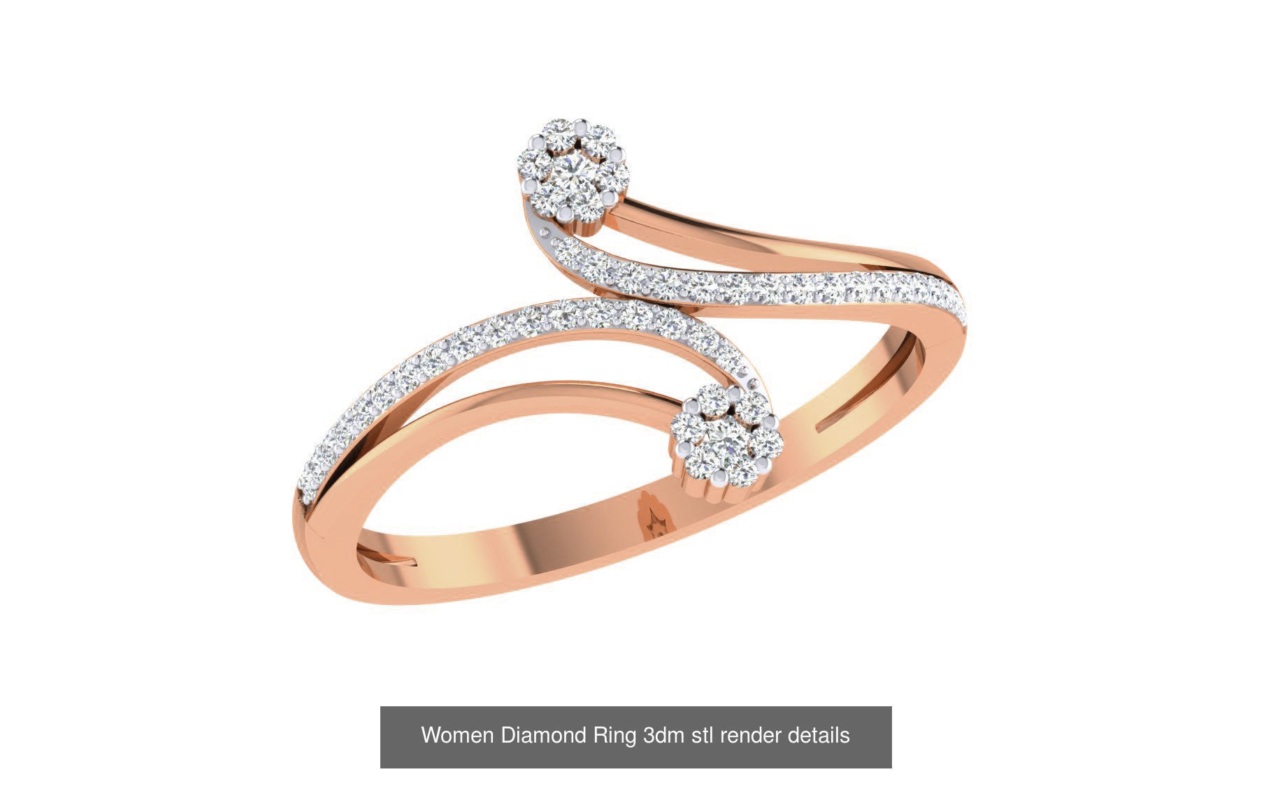271 Minimilistic Light Wt Women Diamond Ring 3dm render details 3D Model Collection_151