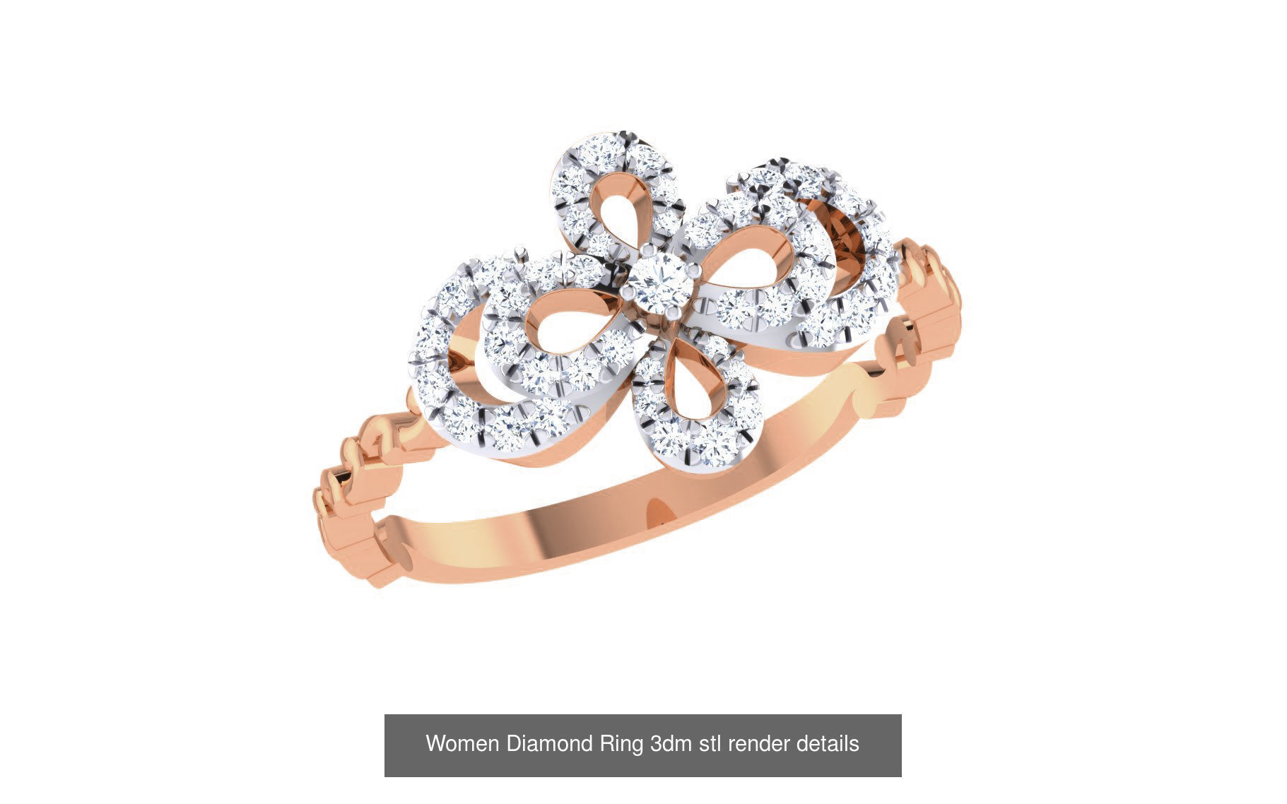 271 Minimilistic Light Wt Women Diamond Ring 3dm render details 3D Model Collection_51