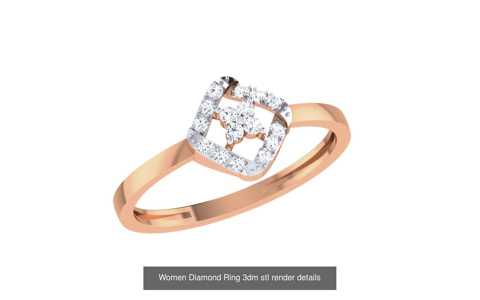 271 Minimilistic Light Wt Women Diamond Ring 3dm render details 3D Model Collection_126