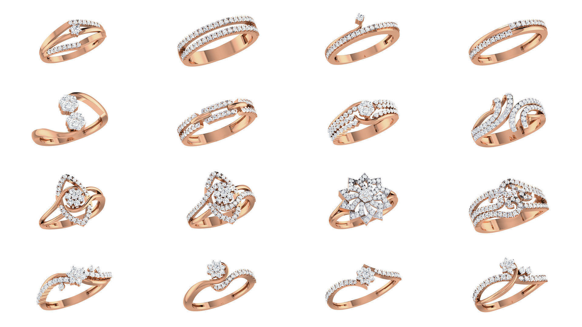 271 Minimilistic Light Wt Women Diamond Ring 3dm render details 3D Model Collection_3