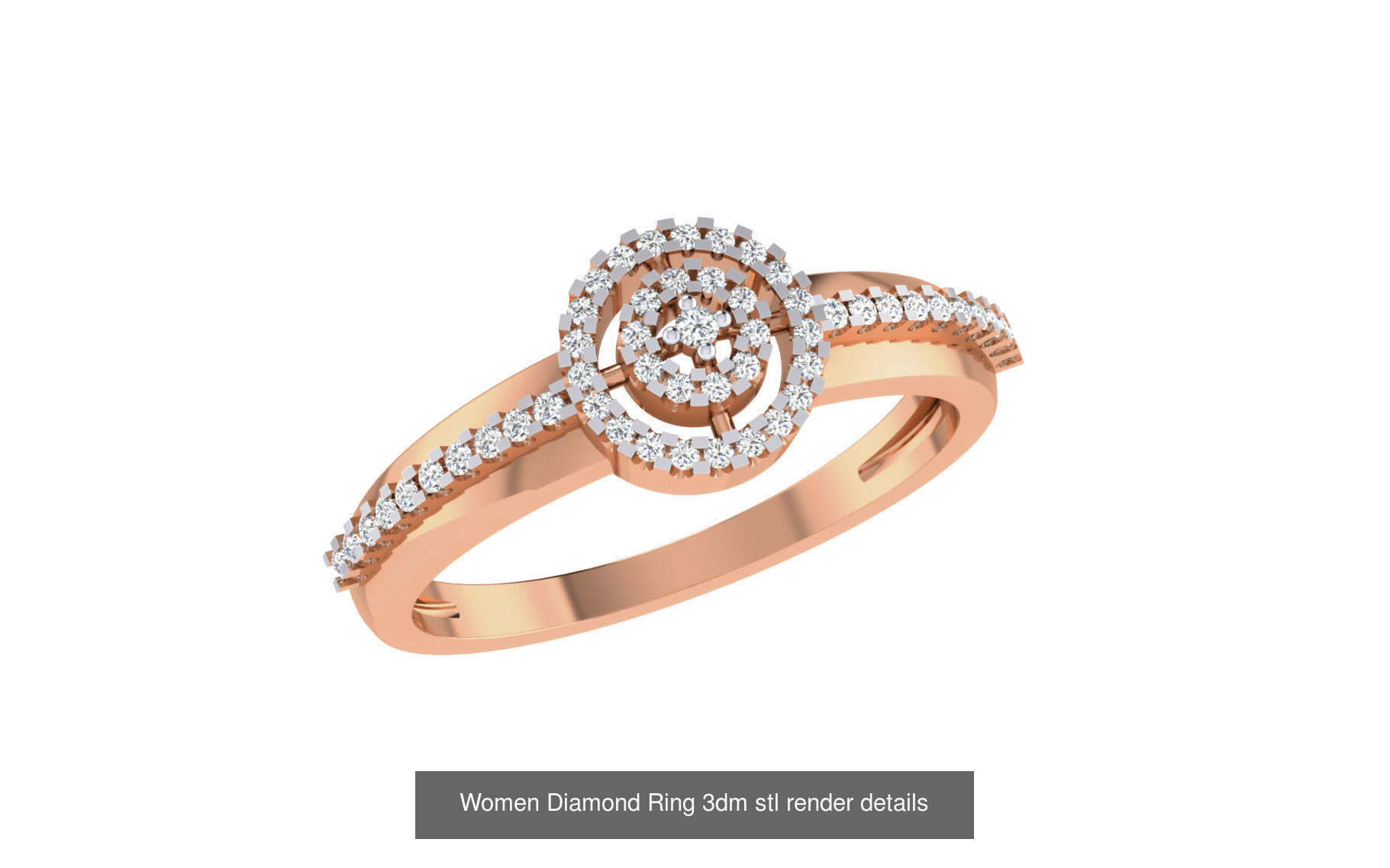 271 Minimilistic Light Wt Women Diamond Ring 3dm render details 3D Model Collection_161
